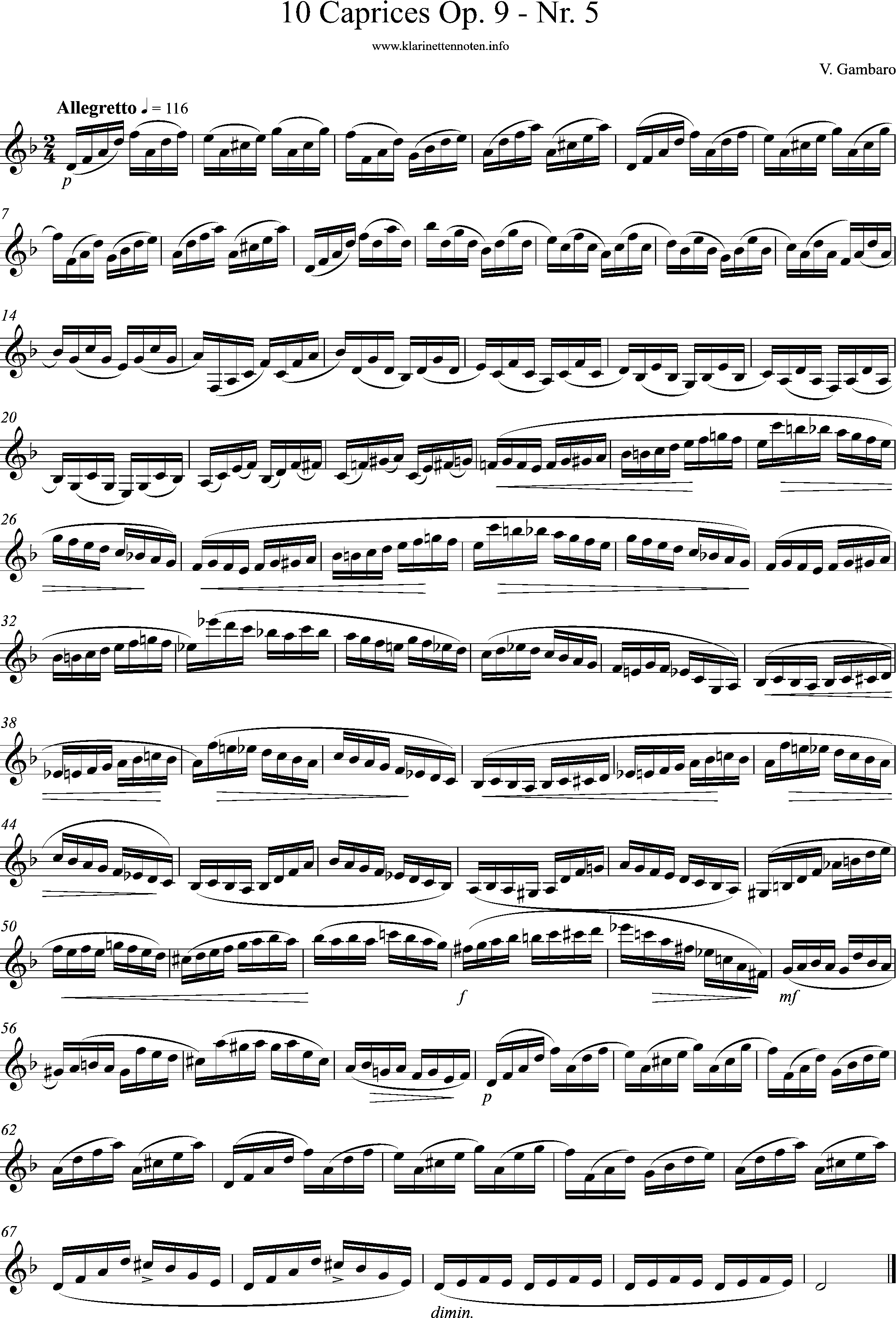 10 Caprices,op. 9, Gambaro No. 5